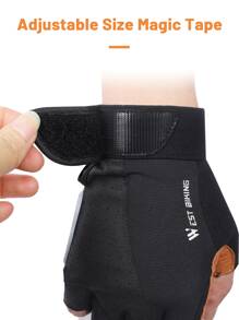 WEST BIKING Găng tay thể thao màn hình cảm ứng đồ họa bảng chữ cái 1 đôi - màu đen - Xem 10