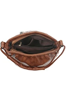 Women's Bag Handbag 2023 New Women's Bag European And American Fashion Vintage Bag Shoulder Multi-Layer Large Capacity Cross-Body Bag Small Bag - Brown - View 5
