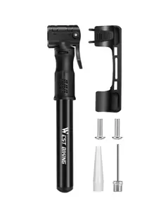 WEST BIKING 1set Portable Outdoor Bicycle Pump - Black - View 1
