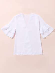 小女童荷葉邊荷葉袖和服罩衫