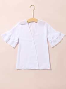 小女童荷葉邊荷葉袖和服罩衫