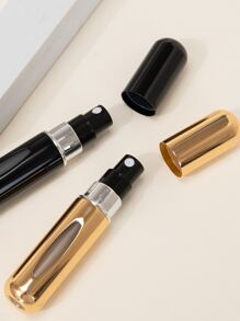 2pcs/Pack 5ml Bottom Refillable Perfume Bottle With Funnel And Spray, Black And Gold, Living Room Home Bedroom Bathroom House Decor, Travel Stuff, Wedding, Party, Birthday, Gifts For Men Mom Dad Friends, New Years, Accessories, Funny Gift - Multicolor - View 2