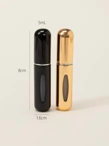 2pcs/Pack 5ml Bottom Refillable Perfume Bottle With Funnel And Spray, Black And Gold, Living Room Home Bedroom Bathroom House Decor, Travel Stuff, Wedding, Party, Birthday, Gifts For Men Mom Dad Friends, New Years, Accessories, Funny Gift - Multicolor - View 3