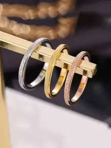 3入組/套亮片細節戒指 - 彩色 - 查看 3