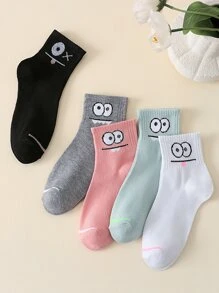 5pairs Men Best Socks Expression Pattern Crew Socks - Multicolor - View 2