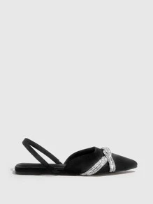 CUCCOO CHICEST 水鑽裝飾露跟平底鞋 - 黑色 - 查看 4