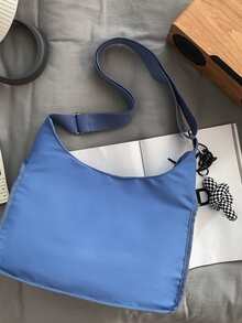Bolso hobo con diseño de parche de letra con con diseño de dibujos animados - Azul - Ver 2