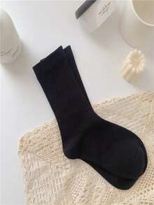 6 pares Calcetines de tripulación unicolor - Multicolor - Ver 2