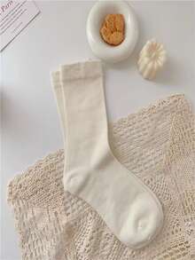 6 pares Calcetines de tripulación unicolor - Multicolor - Ver 5