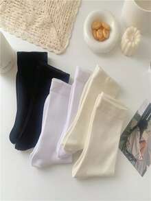 6 pares Calcetines de tripulación unicolor - Multicolor - Ver 6