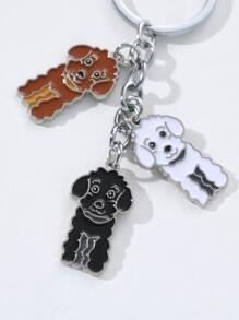 狗狗墜飾鑰匙圈 - 彩色 - 查看 2