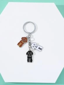 狗狗墜飾鑰匙圈 - 彩色 - 查看 3