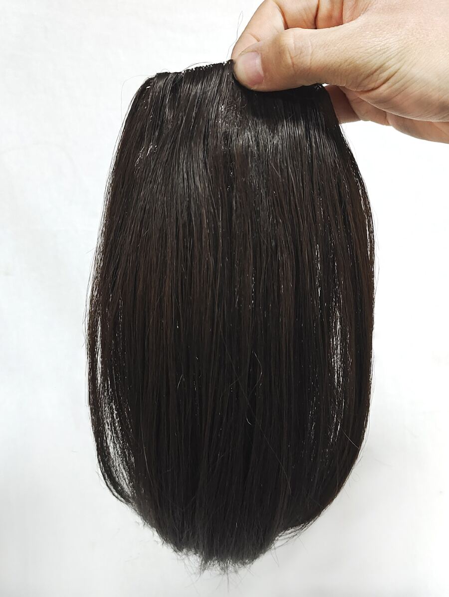 Short Straight Synthetic Hair Topper - Black - View 1