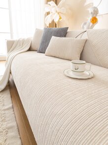 1 chiếc khăn sofa màu trơn - Màu be - Xem 5