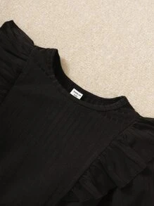 Girls Ruffle Trim Tee & Belted Skirt - Multicolor - View 3