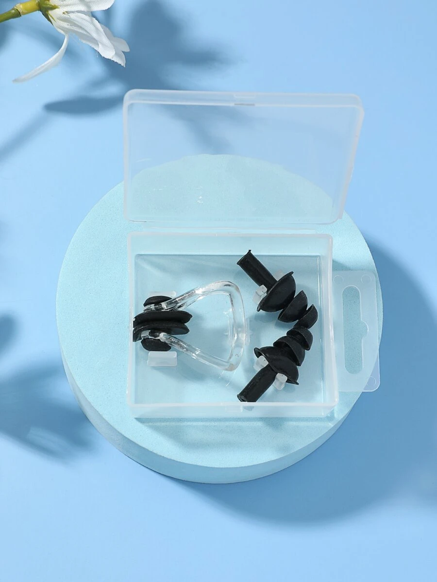 NOVDEARM 1套黑色矽膠鼻夾和耳塞套裝 - 黑色 - 查看 1