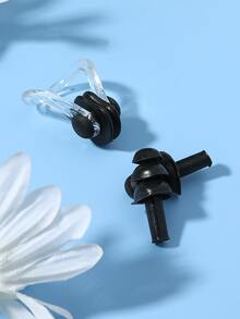 NOVDEARM 1套黑色矽膠鼻夾和耳塞套裝 - 黑色 - 查看 2