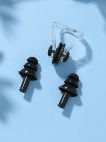 NOVDEARM 1套黑色矽膠鼻夾和耳塞套裝 - 黑色 - 查看 3