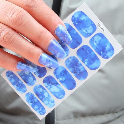 1sheet Marble Pattern Nail Art Sticker & 1pc Nail File
