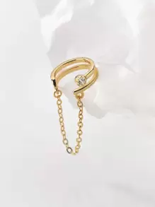 1pc Chain Decor Ear Cuff Copper Jewelry
