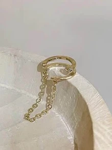 1pc Chain Decor Ear Cuff Copper Jewelry
