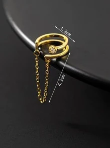 1pc Chain Decor Ear Cuff Copper Jewelry