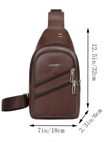 新款包包 胸包 软皮防水单肩包 斜挎包 韩版 斜跨单肩包 交叉背包 单肩包 爸爸礼物 男士礼物 学院风包包 夏季中世纪复古包包礼物 时尚休闲度假胸包礼物 旅行必备品 复古包包 情人节节日必备品 腰包 贴纸包 冬季棕色包包 返校 - 棕色 - 查看 6