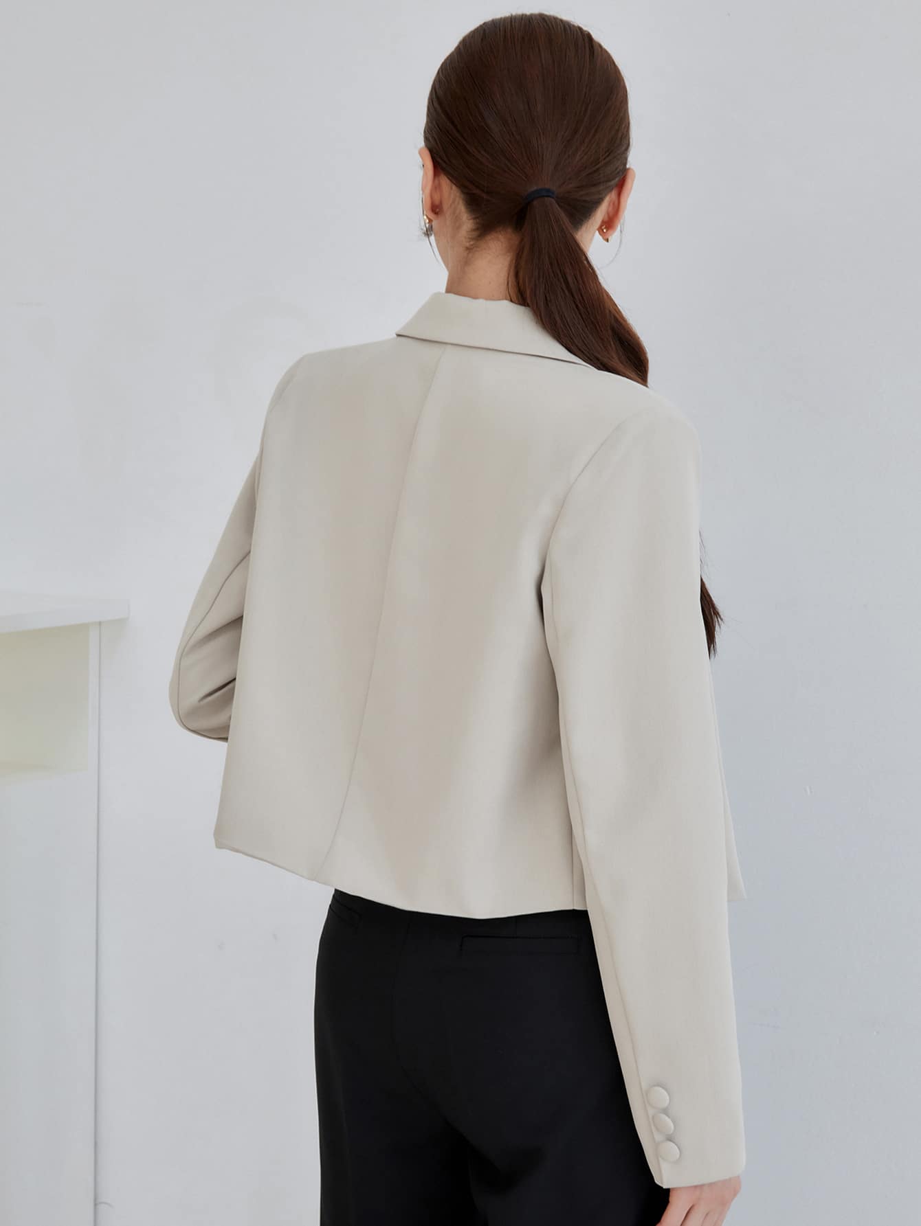 Lapel Neck Double Button Blazer