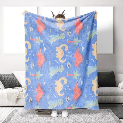 1pc Cartoon Dinosaur Pattern Blanket