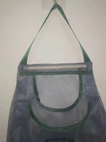 1pc Contrast Binding Hanging Mesh Food Storage Bag - Green - View 6