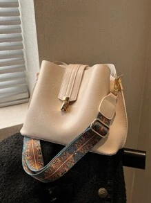 Bolso cubo con diseño de puntada - Blanco - Ver 1