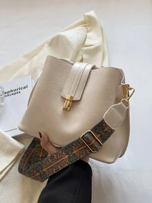 Bolso cubo con diseño de puntada - Blanco - Ver 8