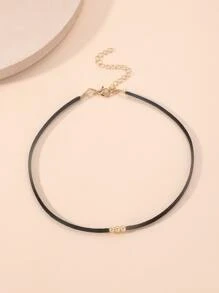 Bead Decor Choker - Black - View 2