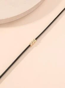 Bead Decor Choker - Black - View 4