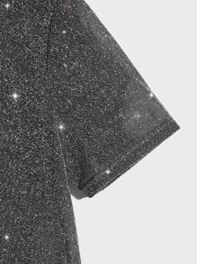 Manfinity Men Glitter Tee - Dark Grey - View 4