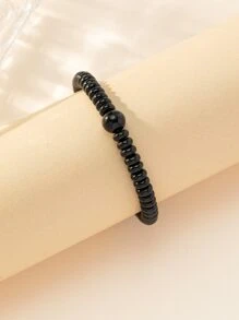 Bead Decor Bracelet - Black - View 1