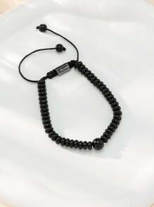 Bead Decor Bracelet - Black - View 2