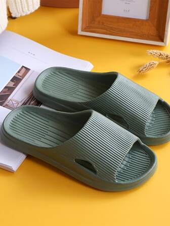 Zapatillas Ligeras Y Transpirables De Eva Para Mujeres Con Color Sólido, Cómodas, Antideslizantes, Para Las Cuatro Estaciones, Zapatillas Elegantes Para Interior/exterior