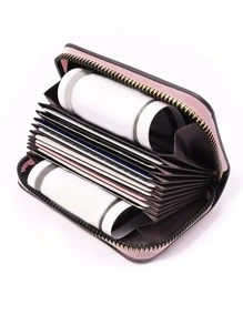 卡通奶牛＆草莓圖案卡片夾多卡卡片收納器輕便攜帶,信用卡,身份證,白領女性適用,適用於女性節日,紀念日,生日禮物,配件,禮品 - 粉色 - 查看 6