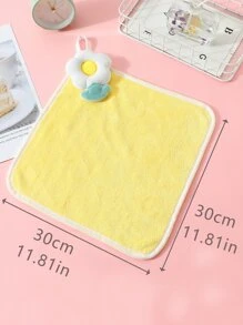 1 pieza Toalla de mano con diseño de flor - Amarillo - Ver 2