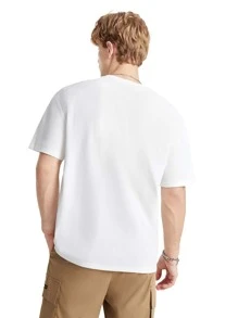 Manfinity 1入組人像圖案T恤 - 白色 - 查看 2