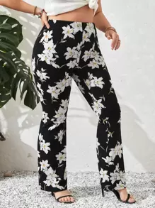 SHEIN VCAY 大碼印花喇叭褲 - 彩色 - 查看 2