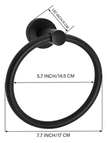1 Treo Tường Thanh Treo Khăn Bằng Thép Không Gỉ, Màu Đen Tối Giản Giá Treo Khăn Cho Phòng Tắm - màu đen - Xem 6