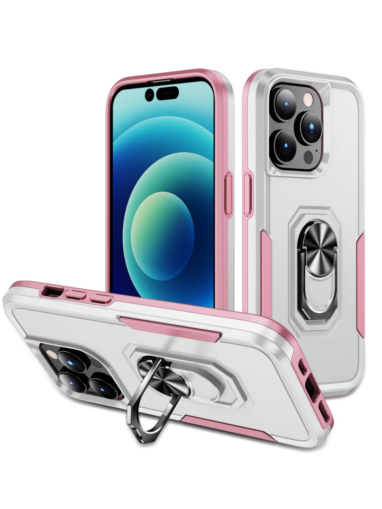 Funda para móvil magnética con soporte de aro - Blanco - Ver 1