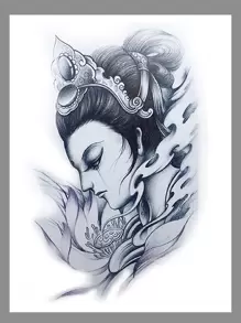 1張人像圖案紋身貼紙