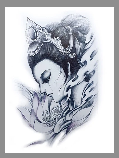 1張人像圖案紋身貼紙