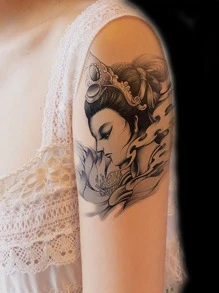 1張人像圖案紋身貼紙