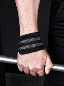 1入組條紋圖案瑜伽鍛煉阻力帶 - 黑色 - 查看 2