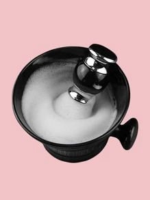 1pc Bubble Bowl Hair Salon Foam Bowl Beard Shaver Bowl Black Plastic Soap Bowl Hairdressing Products - Black - View 1