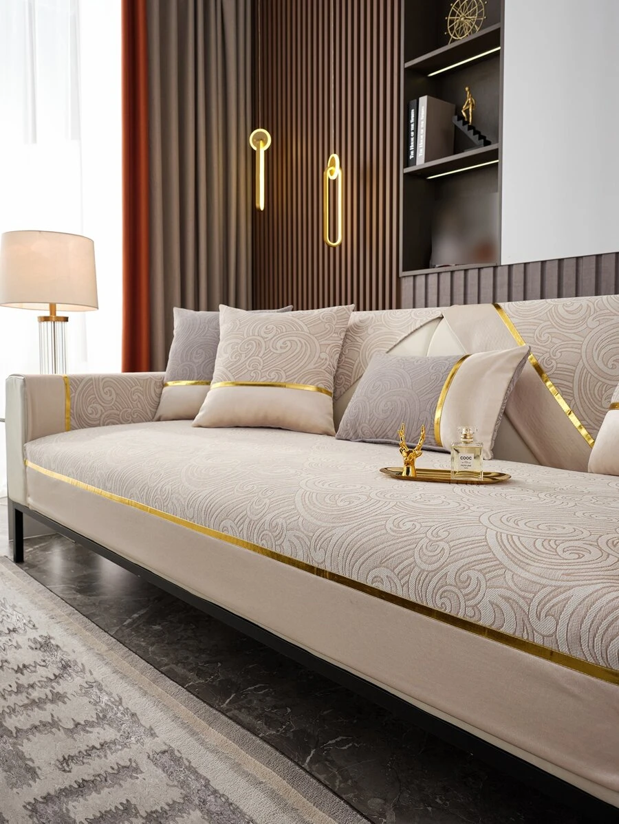 1pc Jacquard Sofa Towel - Multicolor - View 1